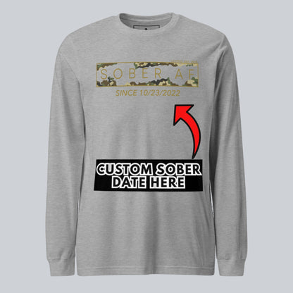 Sober AF Camo Long Sleeve Sober T Shirt fit detail (view 19)