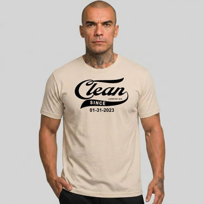 Clean Since Tee with Personalized Sobriety Date | Sober T Shirt