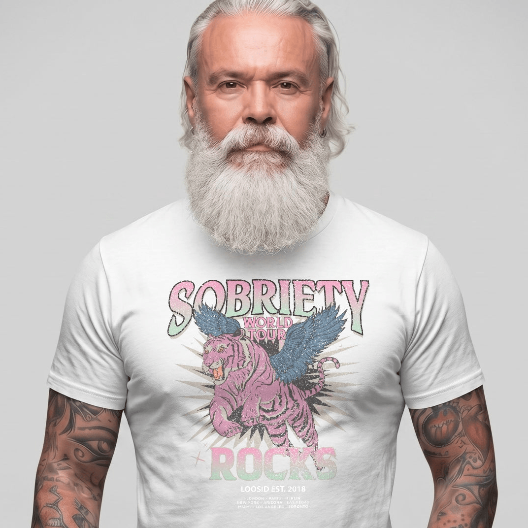 Sobriety Rocks Tour Sober T Shirt featuring the design (view 21)