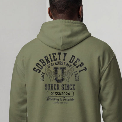 Sobriety Dept Recovery Hoodie featuring the design (view 41)