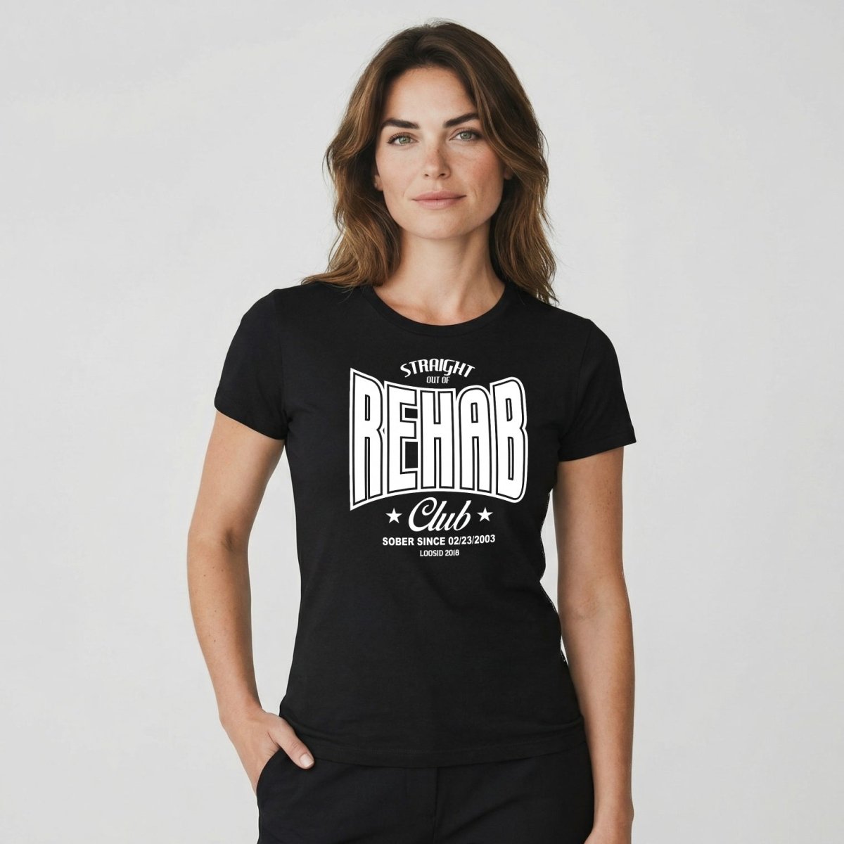 Rehab Sober T Shirt flat lay styled image (view 3)