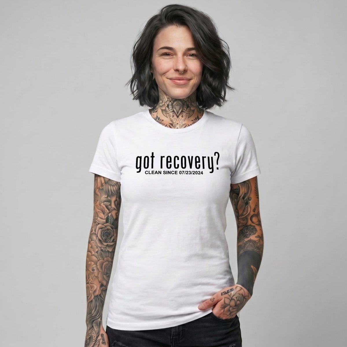 Got Recovery Sober T Shirt close-up view (view 22)