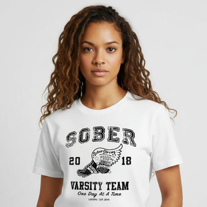 Sober Varsity Team Sober T Shirt fit detail (view 9)