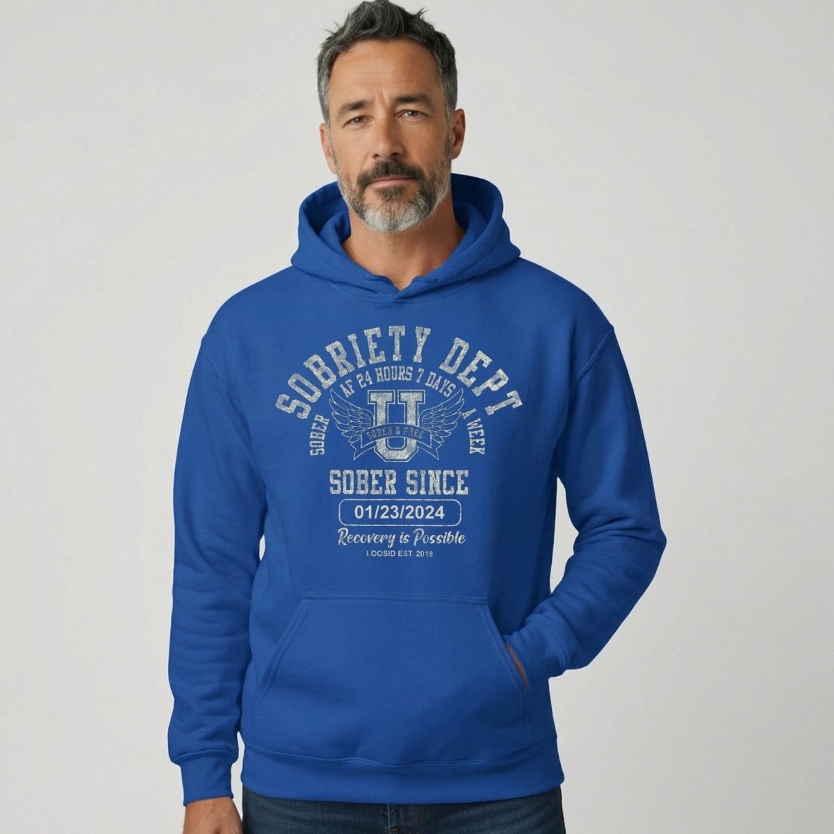 Sobriety Dept Recovery Hoodie featuring the design (view 21)