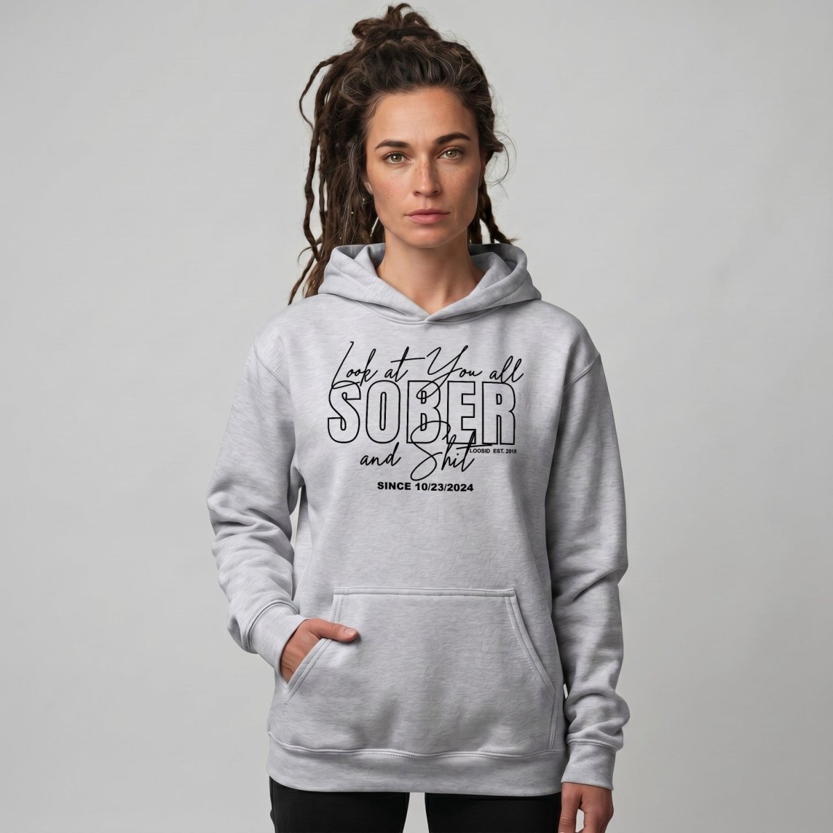 Look at You Sober Recovery Hoodie fit detail (view 29)