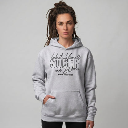 Look at You Sober Recovery Hoodie fit detail (view 29)