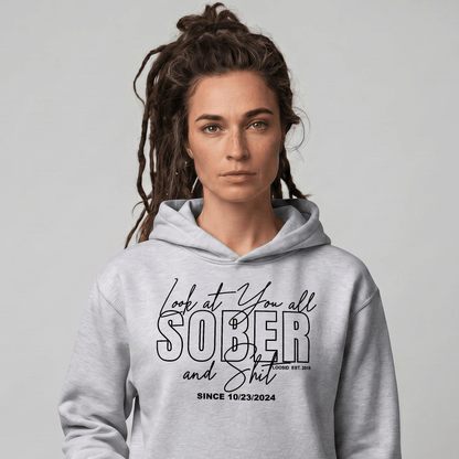 Look at You Sober Recovery Hoodie back view (view 27)