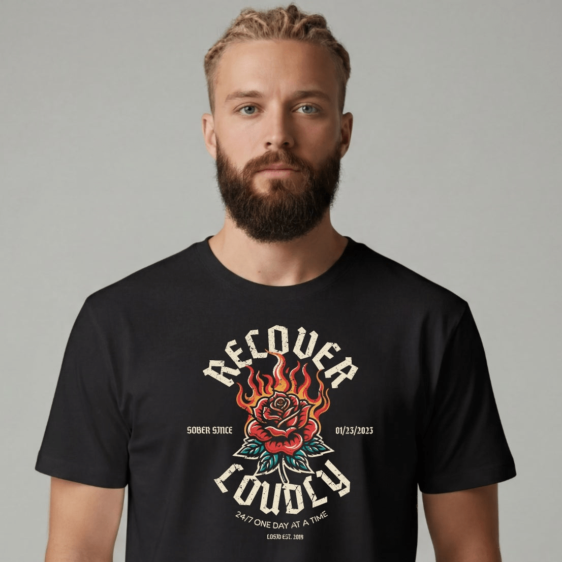 Sober T Shirt | Men's Recover Loudly Tee