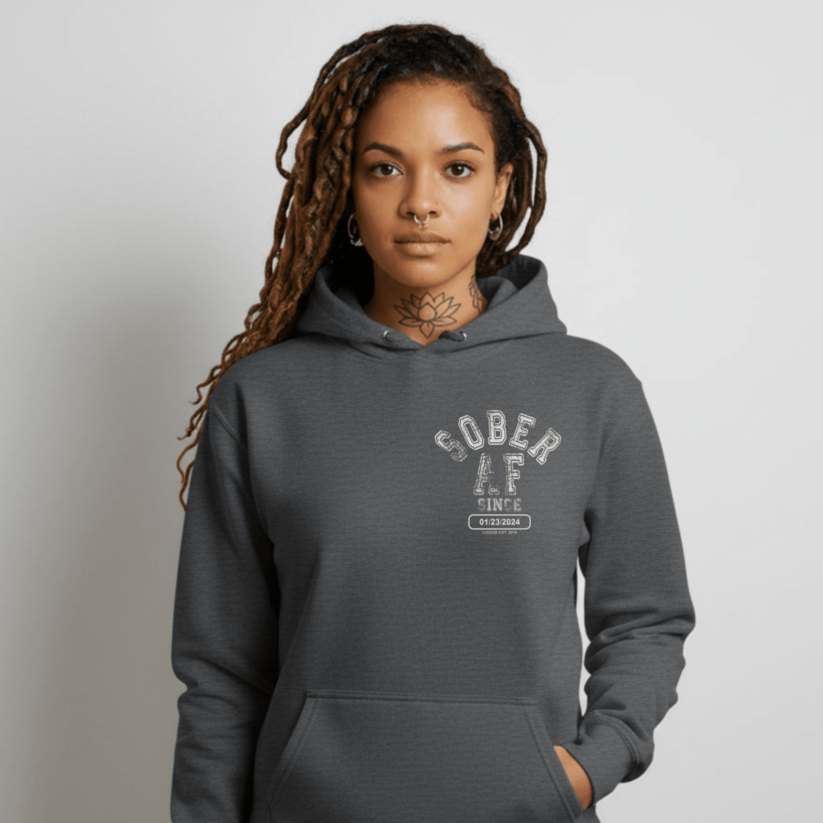 Sober AF Recovery Hoodie product photo (view 10)