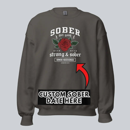SOBER Girl Gang Strong & Sober Recovery Hoodie back view (view 17)