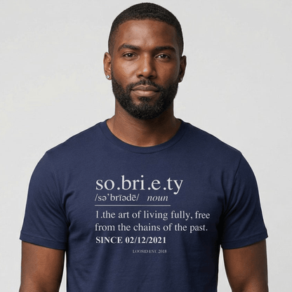 Sober T Shirt | Sobriety Definition Men's Graphic Tee for Recovery