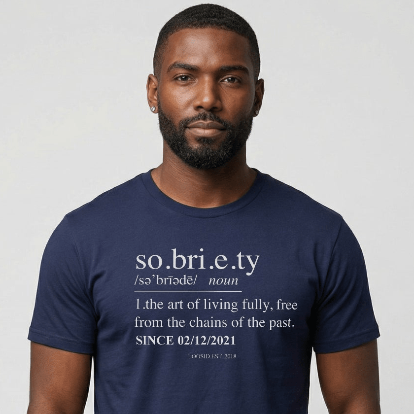 Sober T Shirt | Sobriety Definition Men's Graphic Tee for Recovery