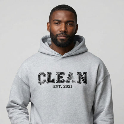 Clean Est. Hoodie w Personalized Recovery Year Recovery Hoodie packaging detail (view 18)