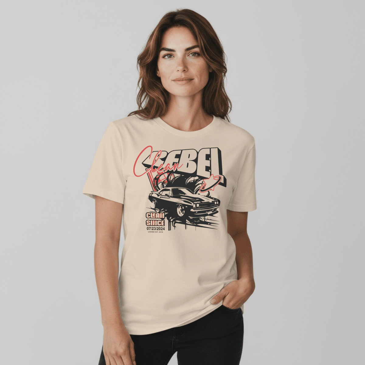 Clean Rebel Sober T Shirt side view (view 16)
