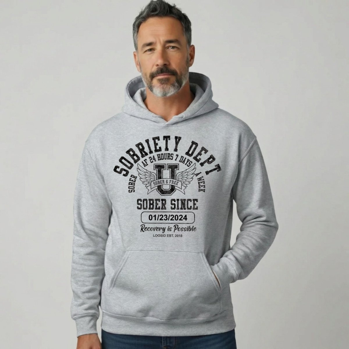 Sobriety Dept Recovery Hoodie product photo (view 30)