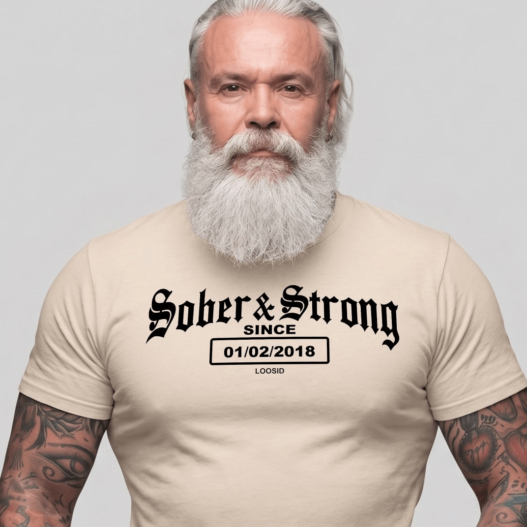 Old School Sober & Strong Sober T Shirt lifestyle view (view 15)