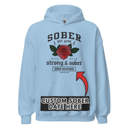 Sober Girl Gang Strong & Sober Crest Recovery Hoodie featuring the design (view 51)