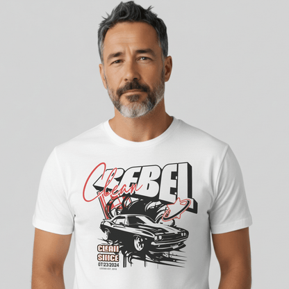 Clean Rebel Sober T Shirt close-up view (view 2)