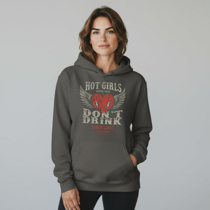 Hot Girls Don't Drink Custom Sobriety Date Recovery Hoodie packaging detail (view 18)