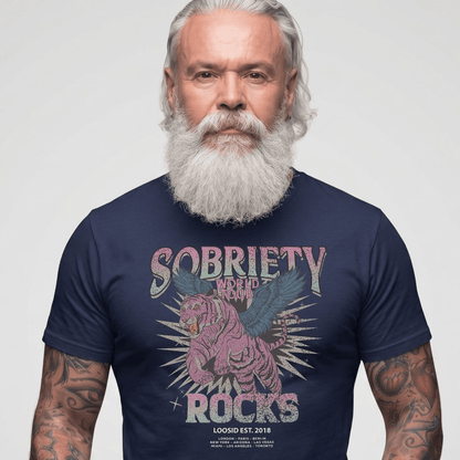 Sobriety Rocks Tour Sober T Shirt side view (view 6)