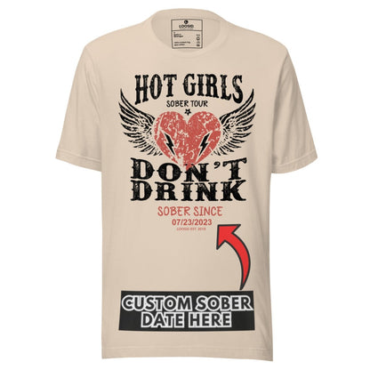 Hot Girls Sober T Shirt flat lay styled image (view 23)