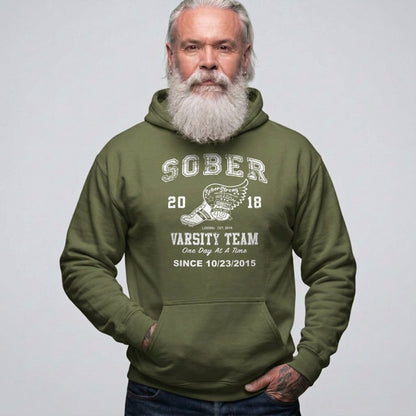 Sober Varsity Team Recovery Hoodie featuring the design (view 21)