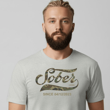 Sober T Shirt | Men's Sober Since Camo Tee