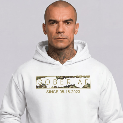 Recovery Hoodie | Men's Sober AF Camo Hoodie