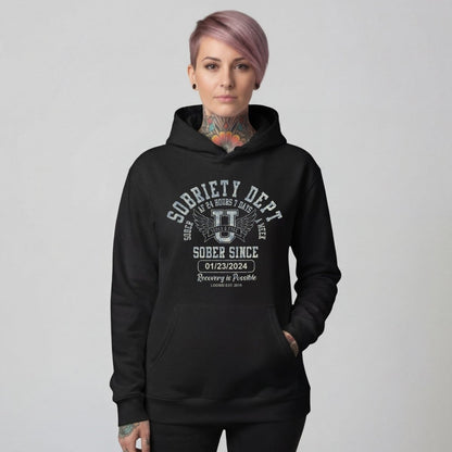 Sobriety Dept Recovery Hoodie product photo (view 10)