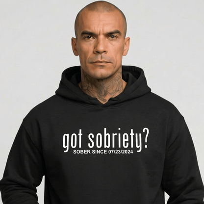 Got Sobriety Recovery Hoodie close-up view (view 2)