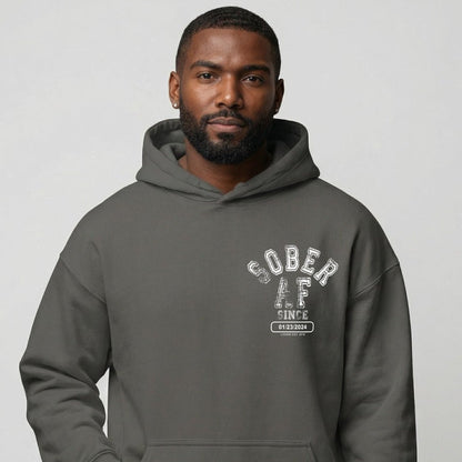 Sober AF Since Recovery Hoodie close-up view (view 32)