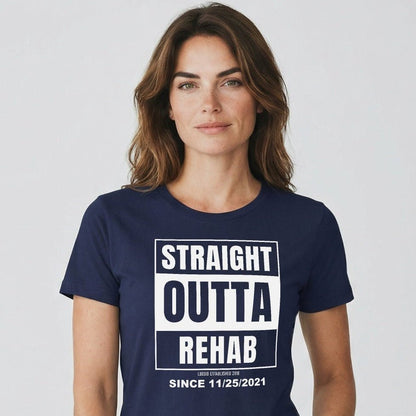Straight Outta Rehab Sober T Shirt graphic detail (view 24)