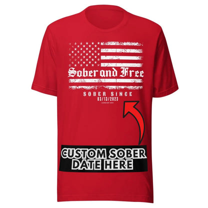 Sober and Free Sober T Shirt close-up view (view 12)