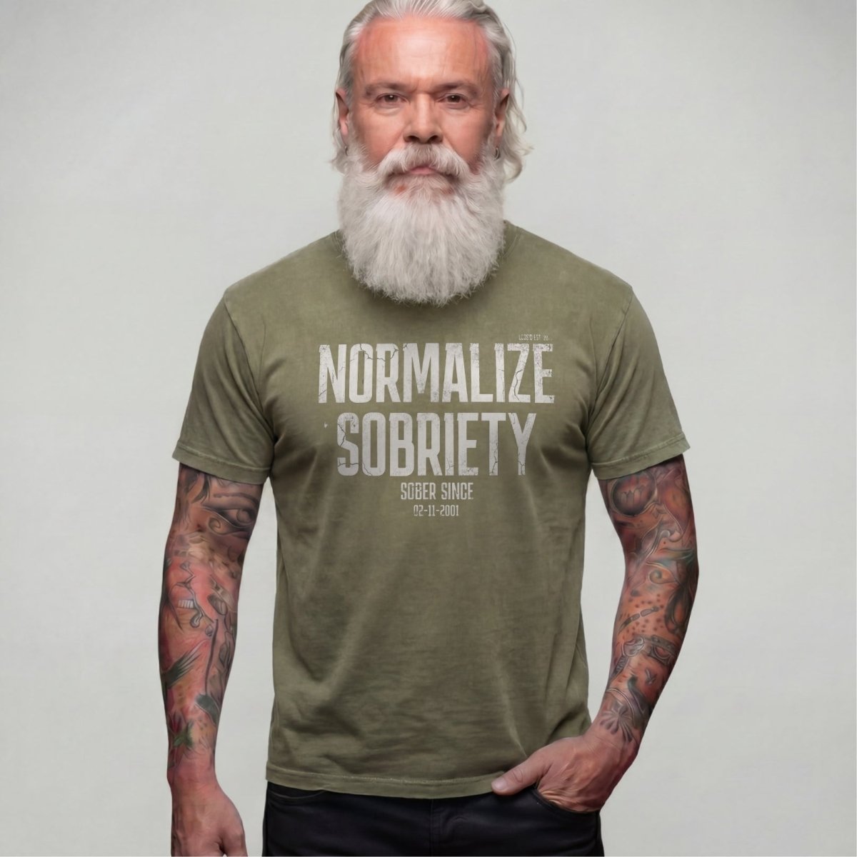 Washed Normalize Sobriety Unisex garment dyed Sober T Shirt product photo (view 10)