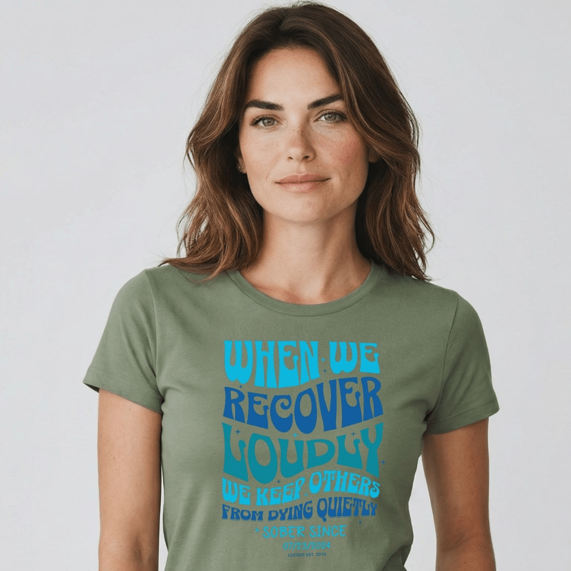Sober T Shirt | Women's When We Recover Loudly Tee