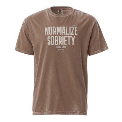 Sober T Shirt | Men's Washed Normalize Sobriety Garment-Dyed