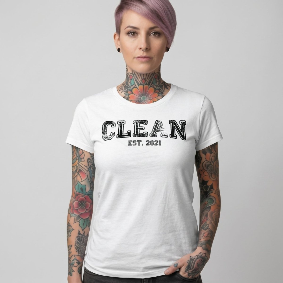 Clean EST. Sober T Shirt lifestyle view (view 25)