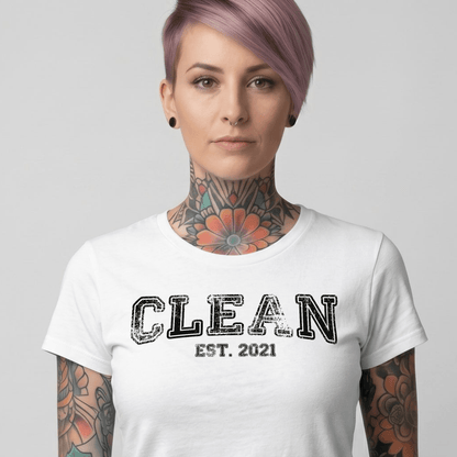 Clean EST. Sober T Shirt graphic detail (view 24)