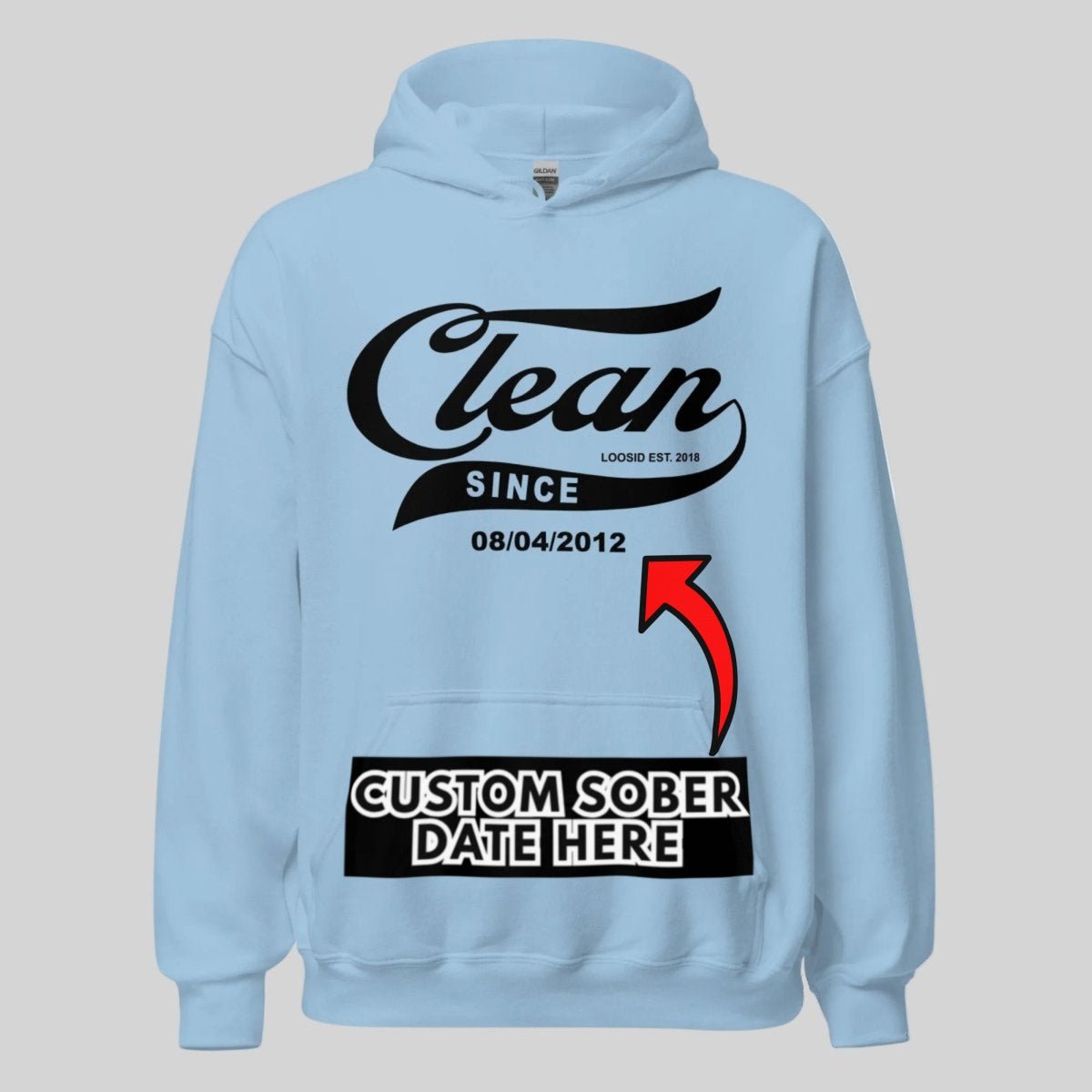 Clean Since Recovery Hoodie back view (view 27)