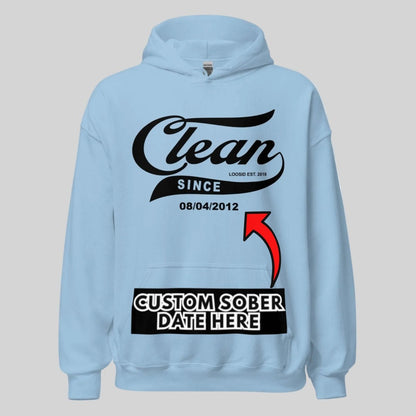 Clean Since Recovery Hoodie back view (view 27)