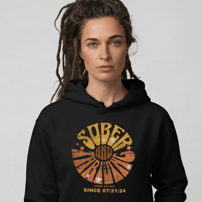 Sober & Thriving Recovery Hoodie back view (view 7)