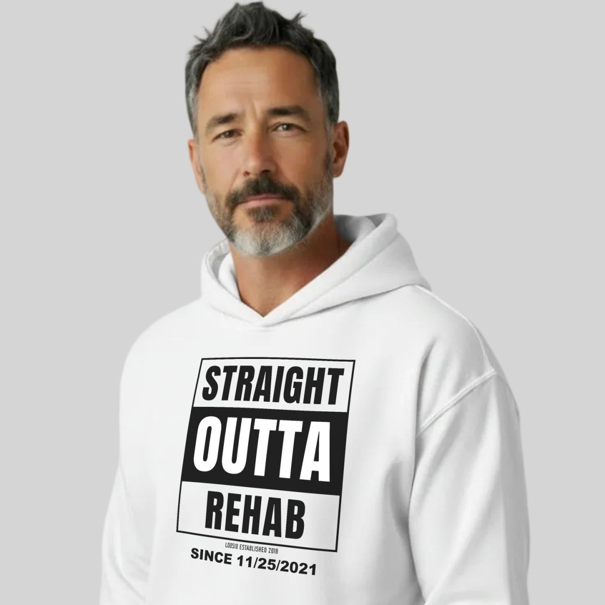 Straight Outta Rehab Recovery Hoodie fit detail (view 19)