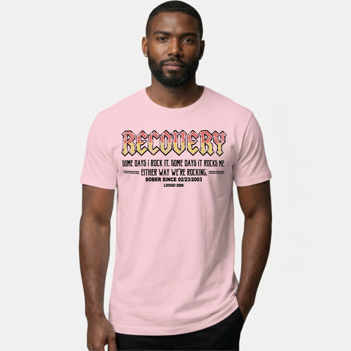 Recovery Rock Sober T Shirt side view (view 26)