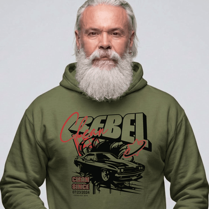 Clean Rebel Custom Recovery Date Recovery Hoodie side view (view 6)