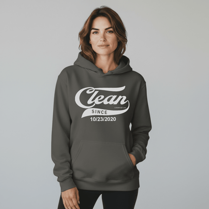 Clean Since Recovery Hoodie flat lay styled image (view 13)