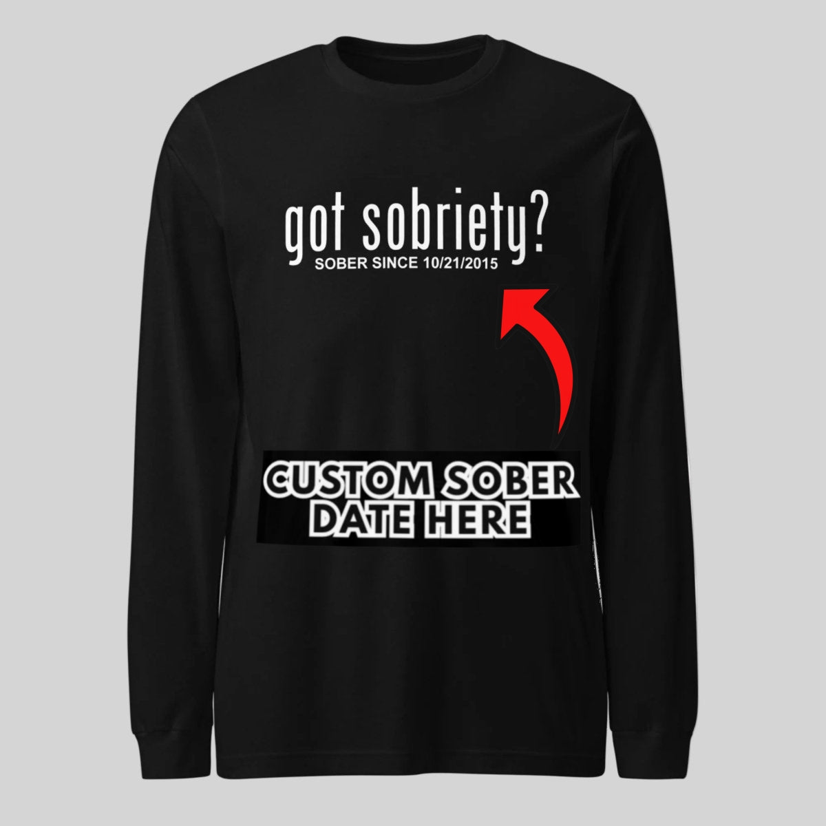 Long Sleeve Sober Sober T Shirt graphic detail (view 4)