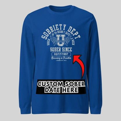 Sobriety Dept 24 7 Long Sleeve Sober T Shirt fit detail (view 19)