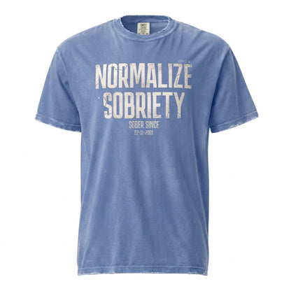 Washed Normalize Sobriety Unisex garment dyed Sober T Shirt back view (view 17)