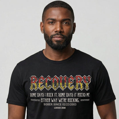 Loosid Recovery Rock Sober T Shirt featuring the design