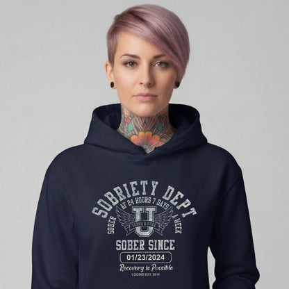 Sobriety Dept Recovery Hoodie graphic detail (view 14)